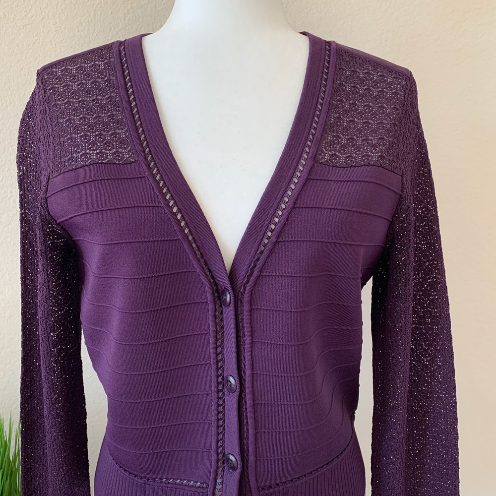 Diane von Furstenberg Purple Cardigan Sweater